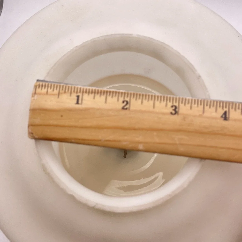 Vtg Satin Glass‎ Hand Painted Rose Floral Ceiling Light Shade Globe Jewel Drop